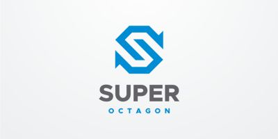Super Octagon Letter S Arrows Logo Design Vector