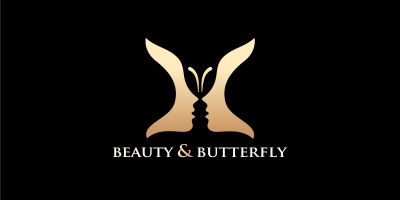 Beauty with Butterfly Logo Spa Aesthetics Logo
