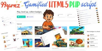 Gamified HTML5 PHP Gaming Portal