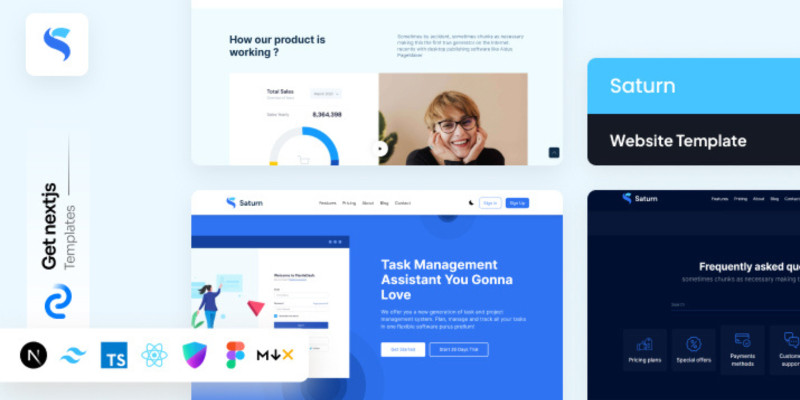 Saturn Pro Nextjs Website Template