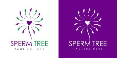Sperm Tree Logo Design Family Fertility Logo