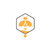 Modern Honey Bee Mascot Logo