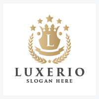 Luxury Monogram Letter L Crown