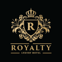 Luxury Gold Monogram Letter R Hotel Logo