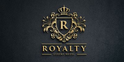 Luxury Gold Monogram Letter R Hotel Logo