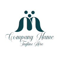  Elegant Modern M Letter Logo with Human Figures