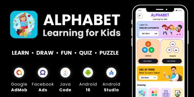 Alphabet Learning for Kids AdMob FB Ads Android