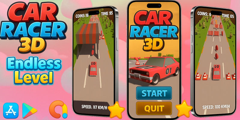 Car Racer 3D Casual Game - Unity Template