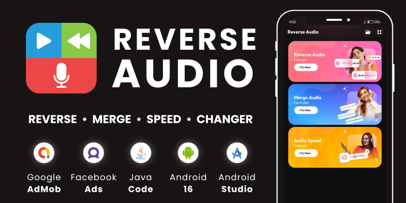 Reverse Audio Merge Speed Changer AdMobAds Android