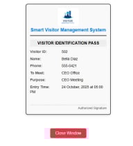 Smart Visitor Management System - PHP MySQL Screenshot 9