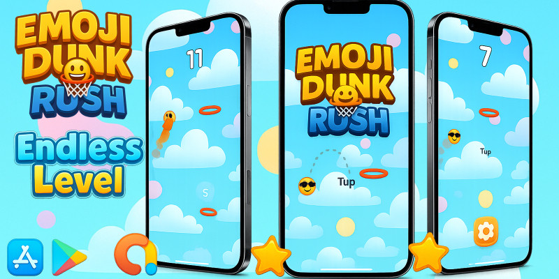 Emoji Dunk Rush Casual Game Unity