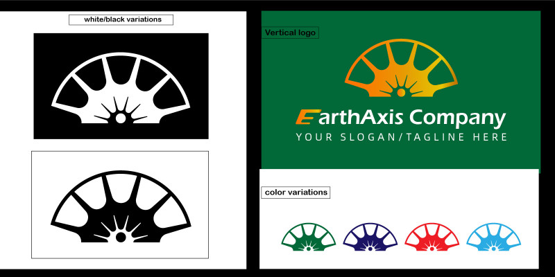 EarthAxis – Modern Mining And Industrial Logo 