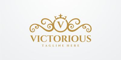 Victorious Letter V Luxury Logo Design Vector