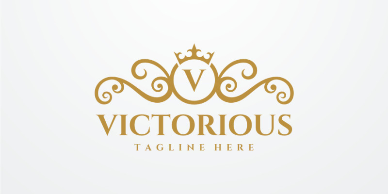 Victorious Letter V Luxury Logo Design Vector