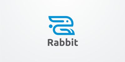 Rabbit Logo Design Vector Illustration