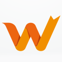 Web Media Letter W Ribbon Logo Design Vector