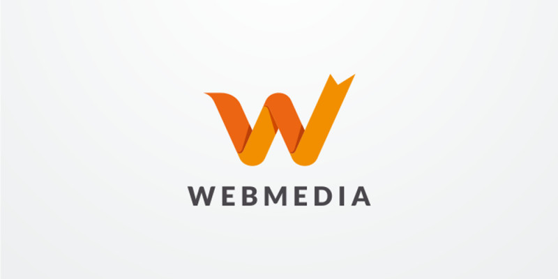 Web Media Letter W Ribbon Logo Design Vector
