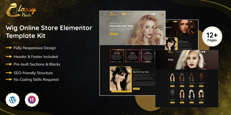 Classy Hair - Wig Online Store Elementor Kit