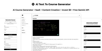Ai Course Generator - Text To Course SaaS Ai Quiz