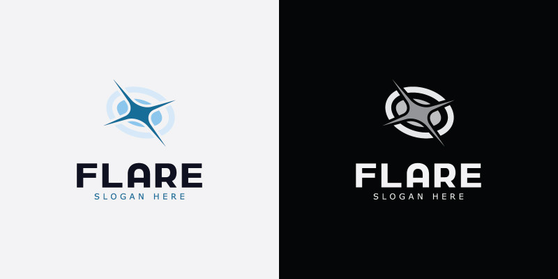 Abstract Light Flare Modern Vector Logo 