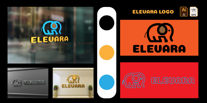 Elevara – Modern Elephant Logo