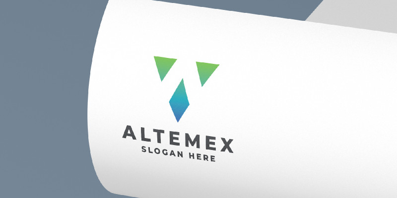 Geometric Triangles Letter A Logo