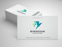 Abstract Digital Bird in Flight Logo Screenshot 1