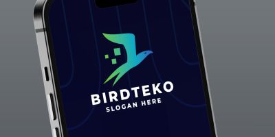 Abstract Digital Bird Logo