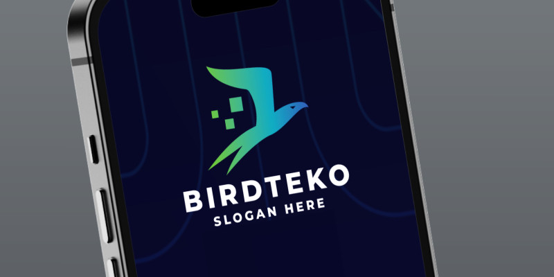 Abstract Digital Bird Logo