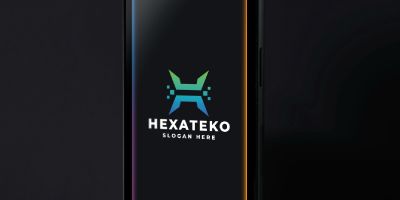 Digital Pixel Letter H Logo