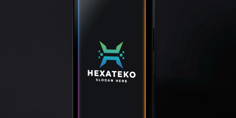 Digital Pixel Letter H Logo