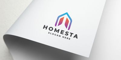 Modern Gradient House Roof Logo