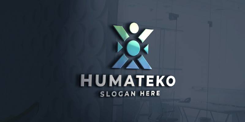 Abstract Geometric Human Community Logo