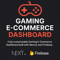 Gaming E-Commerce Dashboard - Next.js Template