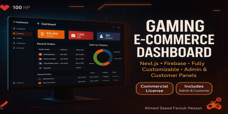 Gaming E-Commerce Dashboard - Next.js Template