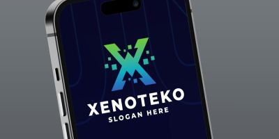 Digital Technology Letter X Logo