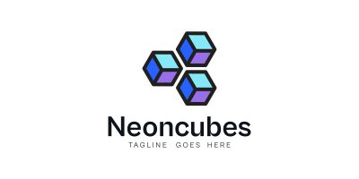 Neon Cubes Tech Logo
