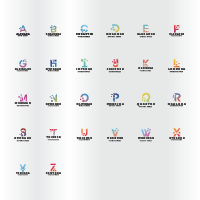 26 Pixel Letter All in One Logos Vector Template 