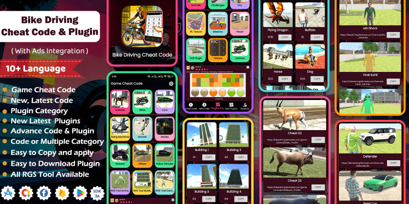 Bike Driving Cheat Code Android App with AD