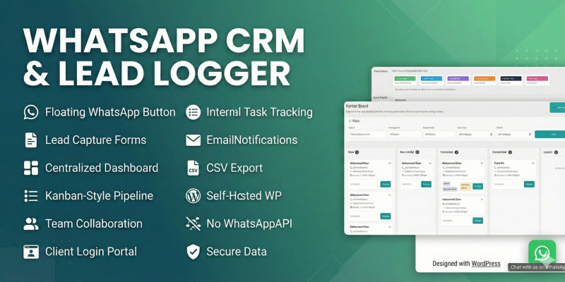 WhatsApp CRM Lead Logger for WordPress