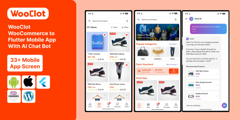 WooClot - WooCommerce to Flutter App With AI