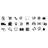 Ecommerce Shopping Delivery Line Icons