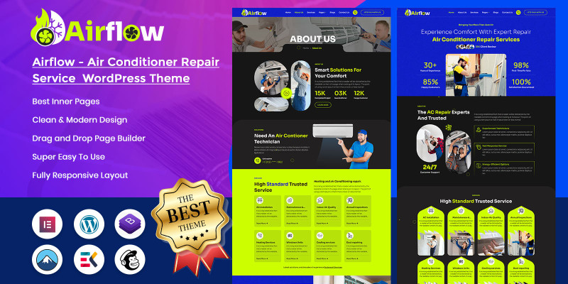 Airflow - Air Conditioner Repair Service Theme