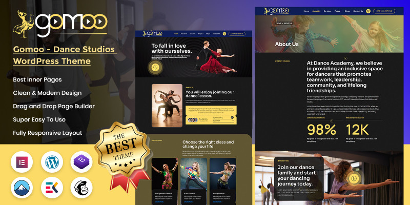 Gomoo - Dance Studios WordPress Theme