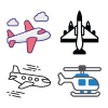 Air Transport Icons Set – Airline Logistics Vect