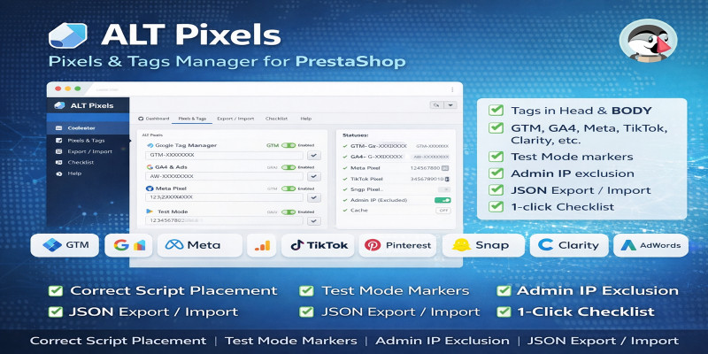 ALT Pixels - Tracking Tags Manager for PrestaShop