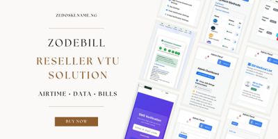 ZodeBill – VTU And Bills Payment Web App