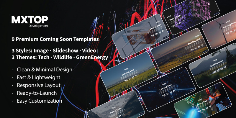 Minimal Image Kit - 3 Coming Soon Templates