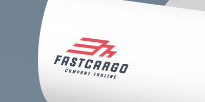 Modern Logistics Delivery Speed Logo