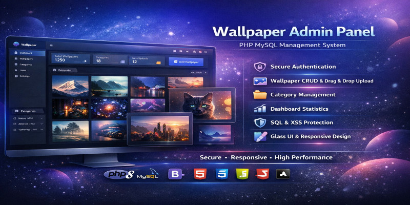 Wallpaper Admin Panel - PHP Script